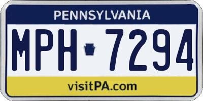 PA license plate MPH7294