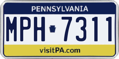 PA license plate MPH7311