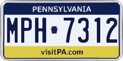 PA license plate MPH7312