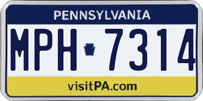 PA license plate MPH7314
