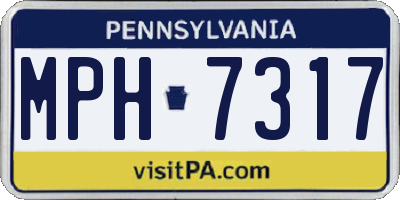 PA license plate MPH7317