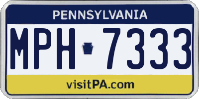 PA license plate MPH7333
