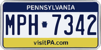 PA license plate MPH7342