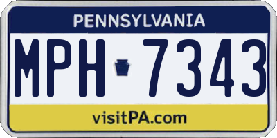 PA license plate MPH7343