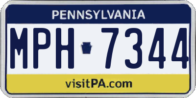 PA license plate MPH7344