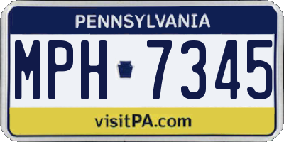 PA license plate MPH7345