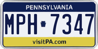 PA license plate MPH7347