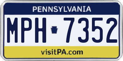 PA license plate MPH7352