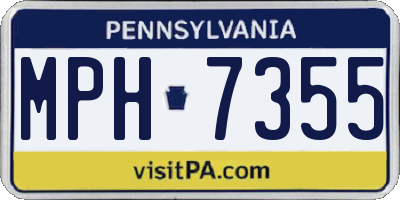 PA license plate MPH7355