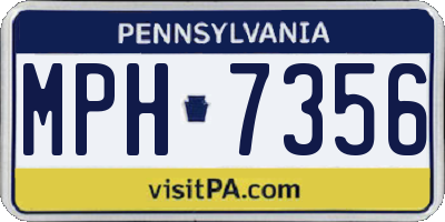 PA license plate MPH7356
