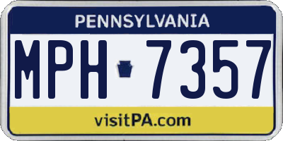 PA license plate MPH7357