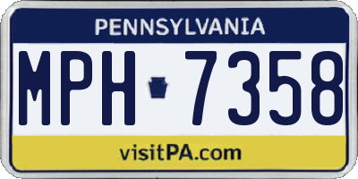 PA license plate MPH7358