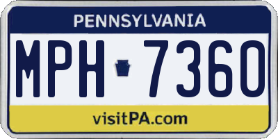 PA license plate MPH7360