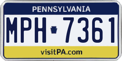 PA license plate MPH7361