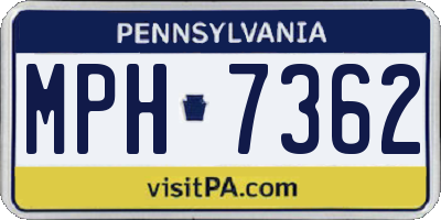 PA license plate MPH7362