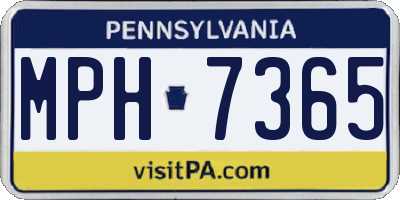 PA license plate MPH7365