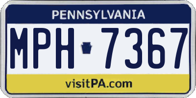 PA license plate MPH7367