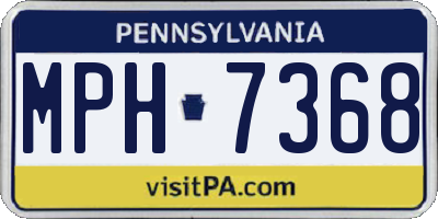 PA license plate MPH7368