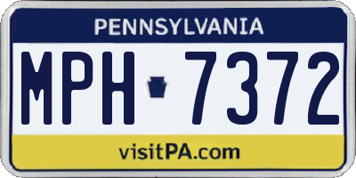 PA license plate MPH7372