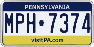 PA license plate MPH7374