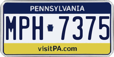 PA license plate MPH7375