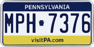 PA license plate MPH7376