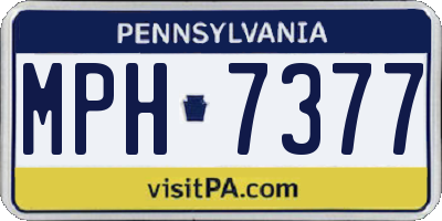 PA license plate MPH7377
