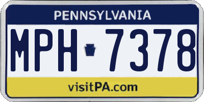 PA license plate MPH7378