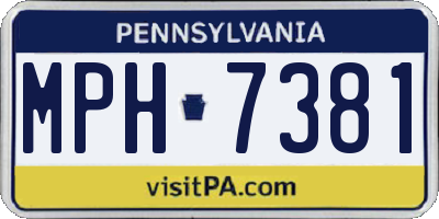 PA license plate MPH7381