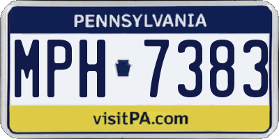 PA license plate MPH7383