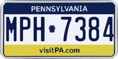 PA license plate MPH7384