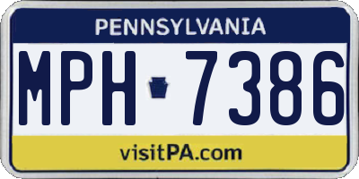 PA license plate MPH7386