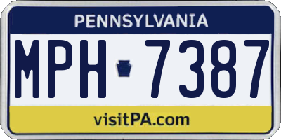 PA license plate MPH7387
