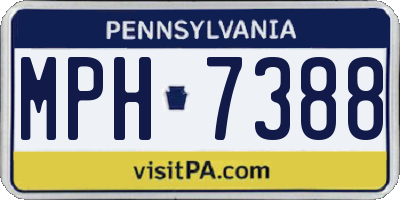 PA license plate MPH7388
