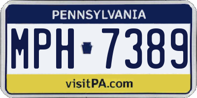 PA license plate MPH7389