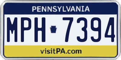 PA license plate MPH7394