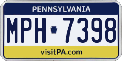 PA license plate MPH7398