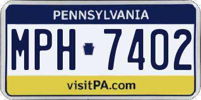 PA license plate MPH7402