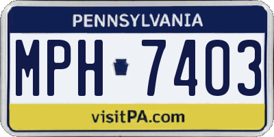PA license plate MPH7403