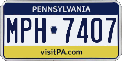 PA license plate MPH7407