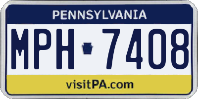 PA license plate MPH7408