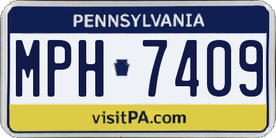 PA license plate MPH7409