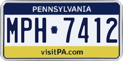 PA license plate MPH7412