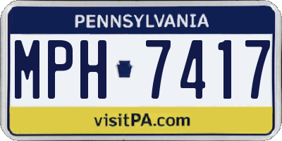 PA license plate MPH7417