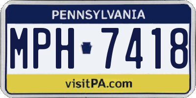 PA license plate MPH7418