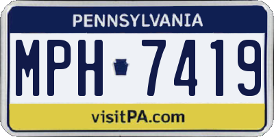 PA license plate MPH7419