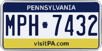 PA license plate MPH7432