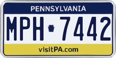 PA license plate MPH7442