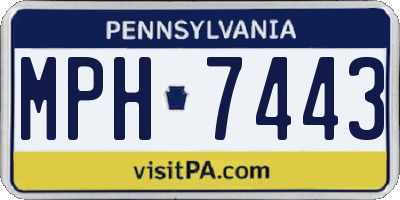 PA license plate MPH7443