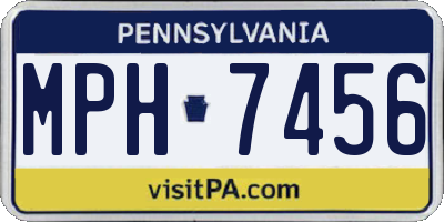 PA license plate MPH7456